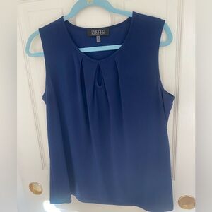 Kasper Bright Navy Sleeveless Key Hole Women’s Top Size Medium